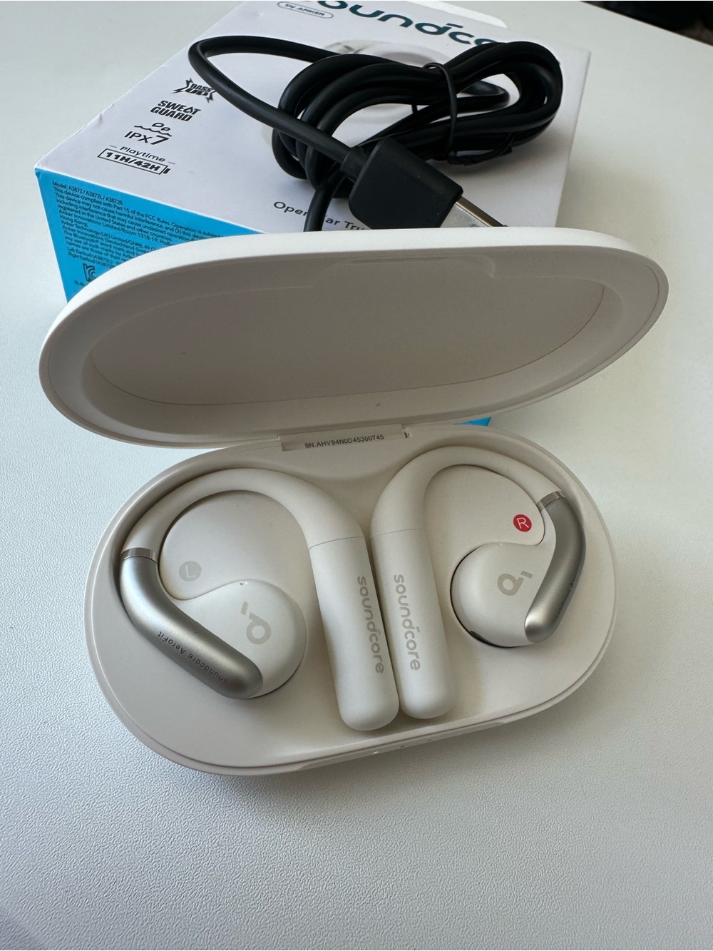Soundcore by Anker Aerofit White Wireless Earbuds with Charging Case